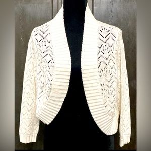 White cropped sweater cardigan - Size Medium